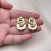 Oro Laminado Stud Earring, Gold Filled Style Chunky Design, Polished, Golden Finish, 02.163.0285