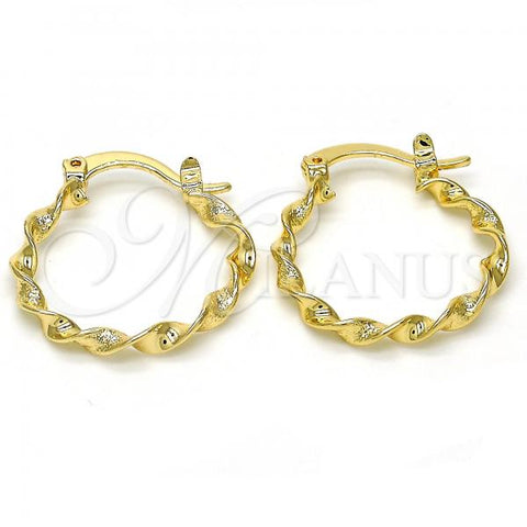 Oro Laminado Small Hoop, Gold Filled Style Matte Finish, Golden Finish, 02.96.0078.20