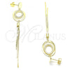 Sterling Silver Long Earring, Polished, Golden Finish, 02.186.0206.1