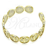 Oro Laminado Individual Bangle, Gold Filled Style San Judas Design, Polished, Golden Finish, 07.253.0019