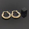 Oro Laminado Small Hoop, Gold Filled Style Diamond Cutting Finish, Tricolor, 5.158.002