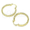 Oro Laminado Medium Hoop, Gold Filled Style Diamond Cutting Finish, Golden Finish, 02.213.0251.1.30