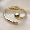 Oro Laminado Individual Bangle, Gold Filled Style Teardrop Design, Polished, Golden Finish, 07.215.0010.05