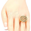 Oro Laminado Elegant Ring, Gold Filled Style Polished, Tricolor, 01.100.0009.08 (Size 8)