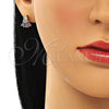 Oro Laminado Stud Earring, Gold Filled Style with Amethyst and White Cubic Zirconia, Polished, Golden Finish, 02.310.0022.2