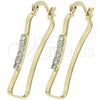 Oro Laminado Medium Hoop, Gold Filled Style with White Cubic Zirconia, Polished, Golden Finish, 5.140.011