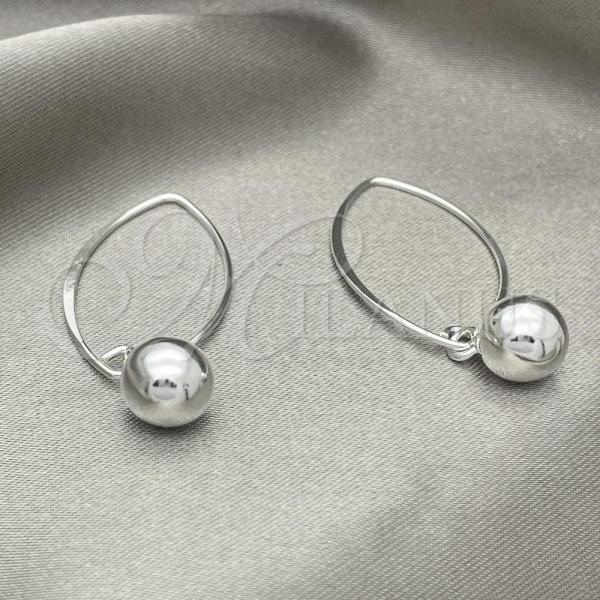 Sterling Silver Long Earring, Ball Design, Polished, Silver Finish, 02.409.0005.08