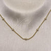 Oro Laminado Basic Necklace, Gold Filled Style Miami Cuban and Ball Design, Polished, Golden Finish, 04.213.0321.24
