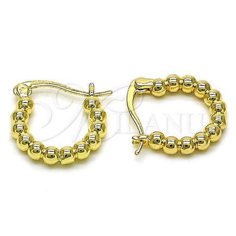Oro Laminado Medium Hoop, Gold Filled Style Ball Design, Polished, Golden Finish, 02.195.0286.16