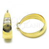 Oro Laminado Medium Hoop, Gold Filled Style Spiral Design, Diamond Cutting Finish, Golden Finish, 5.150.005.40