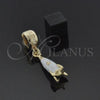 Oro Laminado Love Link Pendant, Gold Filled Style Enamel Finish, Golden Finish, 5.163.009