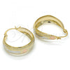 Oro Laminado Medium Hoop, Gold Filled Style Matte Finish, Tricolor, 02.106.0013.1.30