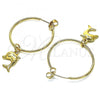 Oro Laminado Medium Hoop, Gold Filled Style Dolphin Design, Polished, Golden Finish, 02.63.2741.30