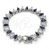 Rhodium Plated Tennis Bracelet, with Sapphire Blue and White Cubic Zirconia, Polished, Rhodium Finish, 03.210.0080.8.08