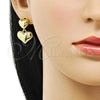 Oro Laminado Stud Earring, Gold Filled Style Chunky Design, Polished, Golden Finish, 02.341.0202