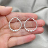 Sterling Silver Medium Hoop, Ball Design, Polished, Silver Finish, 02.399.0022.25