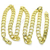 Oro Laminado Basic Necklace, Gold Filled Style Curb Design, Polished, Golden Finish, 5.222.002.22