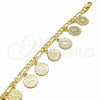 Oro Laminado Charm Bracelet, Gold Filled Style Polished, Golden Finish, 03.351.0069.08