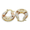 Oro Laminado Small Hoop, Gold Filled Style Diamond Cutting Finish, Tricolor, 02.65.2531.20