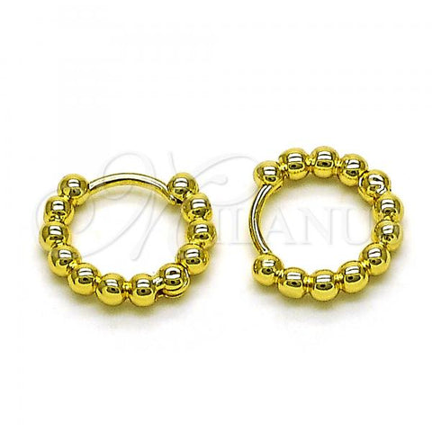 Oro Laminado Huggie Hoop, Gold Filled Style Polished, Golden Finish, 02.341.0130.12