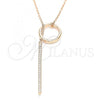 Sterling Silver Pendant Necklace, with White Cubic Zirconia, Polished, Rose Gold Finish, 04.336.0214.1.16