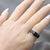 Stainless Steel Mens Ring, Cross Design, Polished, Two Tone, 01.63.0643.06