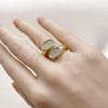 Oro Laminado Multi Stone Ring, Gold Filled Style with White Cubic Zirconia, Polished, Golden Finish, 01.266.0069
