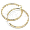 Oro Laminado Extra Large Hoop, Gold Filled Style Hollow Design, Diamond Cutting Finish, Golden Finish, 02.170.0309.80