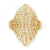 Oro Laminado Elegant Ring, Gold Filled Style Filigree Design, Diamond Cutting Finish, Golden Finish, 5.173.004.06 (Size 6)