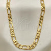 Oro Laminado Basic Necklace, Gold Filled Style Figaro Design, Polished, Golden Finish, 5.222.013.28