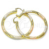 Oro Laminado Large Hoop, Gold Filled Style Polished, Tricolor, 02.170.0232.1.50