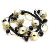 Oro Laminado Fancy Necklace, Gold Filled Style Ball Design, with Black Crystal, Polished, Golden Finish, 04.321.0008.40