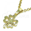 Oro Laminado Fancy Pendant, Gold Filled Style Four-leaf Clover Design, Polished, Golden Finish, 5.179.036.1