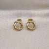 Oro Laminado Stud Earring, Gold Filled Style Love Knot Design, Polished, Golden Finish, 02.163.0217