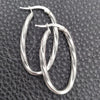 Sterling Silver Medium Hoop, Diamond Cutting Finish, Silver Finish, 02.389.0102.30