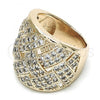 Oro Laminado Multi Stone Ring, Gold Filled Style with White Micro Pave, Polished, Golden Finish, 01.346.0013.08