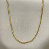 Oro Laminado Basic Necklace, Gold Filled Style Curb Design, Polished, Golden Finish, 04.58.0005.16