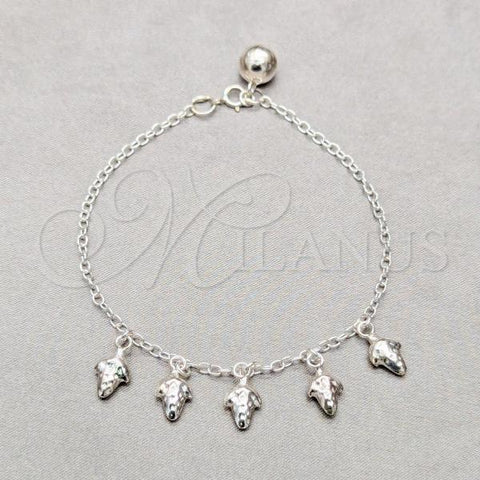 Sterling Silver Fancy Bracelet, Grape Design, Polished, Silver Finish, 03.409.0100.08
