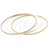 Oro Laminado Trio Bangle, Gold Filled Style Polished, Tricolor, 07.63.0162.06 (08 MM Thickness, Size 6 - 2.75 Diameter)