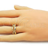 Oro Laminado Elegant Ring, Gold Filled Style Shell Design, Polished, Golden Finish, 01.341.0171