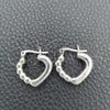 Sterling Silver Small Hoop, Heart Design, Polished, Silver Finish, 02.395.0004.20