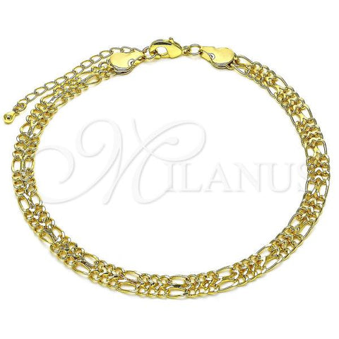 Oro Laminado Basic Anklet, Gold Filled Style Polished, Golden Finish, 04.63.1421.10