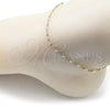 Oro Laminado Basic Anklet, Gold Filled Style Rolo Design, Diamond Cutting Finish, Golden Finish, 03.213.0312.10