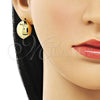 Oro Laminado Stud Earring, Gold Filled Style Chunky Design, Polished, Golden Finish, 02.341.0166