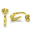 Oro Laminado Stud Earring, Gold Filled Style Chunky Design, Polished, Golden Finish, 02.163.0232