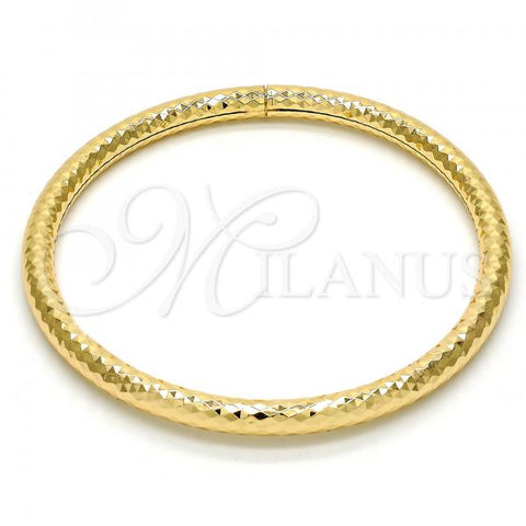 Gold Tone Individual Bangle, Hollow Design, Diamond Cutting Finish, Golden Finish, 07.170.0002.05.GT (05 MM Thickness, Size 5 - 2.50 Diameter)