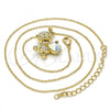 Oro Laminado Pendant Necklace, Gold Filled Style Teddy Bear Design, with Aurore Boreale Swarovski Crystals, Polished, Golden Finish, 04.239.0041.4.18