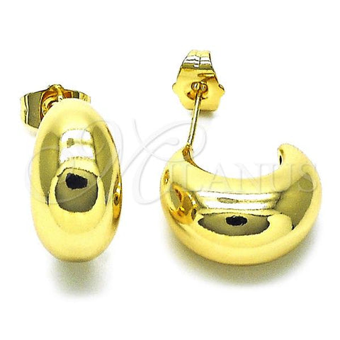 Oro Laminado Small Hoop, Gold Filled Style Chunky Design, Polished, Golden Finish, 02.195.0257.18