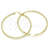 Oro Laminado Extra Large Hoop, Gold Filled Style Diamond Cutting Finish, Golden Finish, 02.213.0254.1.70