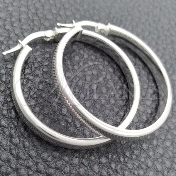 Sterling Silver Medium Hoop, Diamond Cutting Finish, Silver Finish, 02.389.0169.30